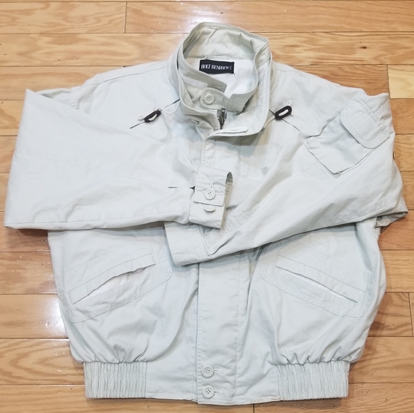 Holt Renfrew Bomber Light Khaki Jacket Medium - Picture 5 of 14